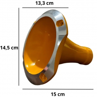 Kit 2 Corneta Cone Curto Rosca Bocal Alumínio Amarela 11-25 Som