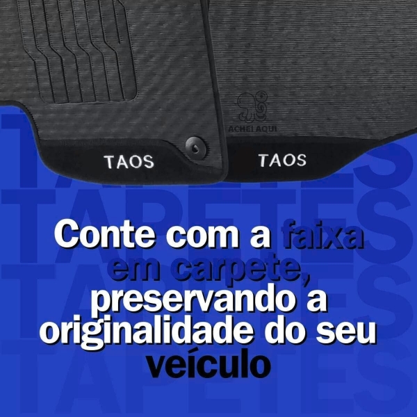 Kit Tapete Emborrachado VW Taos 2021 Em Diante 3 Peças