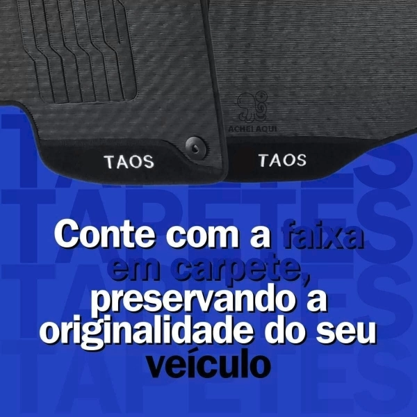 Kit Tapete Emborrachado VW Taos 2021 Em Diante 3 Peças