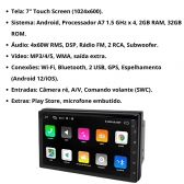 Central Multimídia Android 2 Din Captiva 2008/15 Câmera Ré Preto