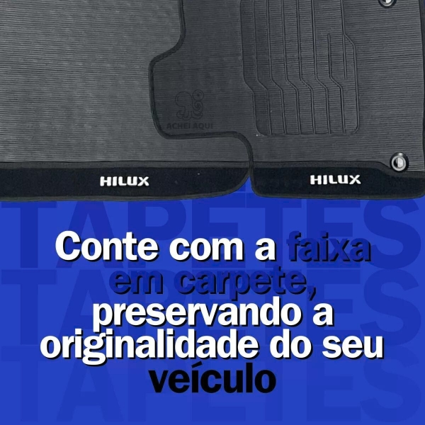 Kit Tapete Emborrachado Hilux 2019 A 2025 3 Peças