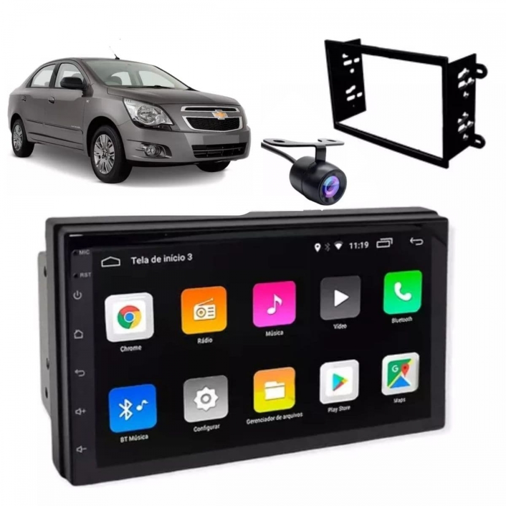 Central Multimidia Android Auto Onix Moldura + Câm