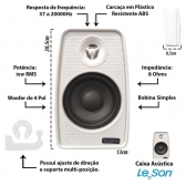 Kit Amplificador 600w Pro Som Ambiente + 8 Caixas Parede Branca