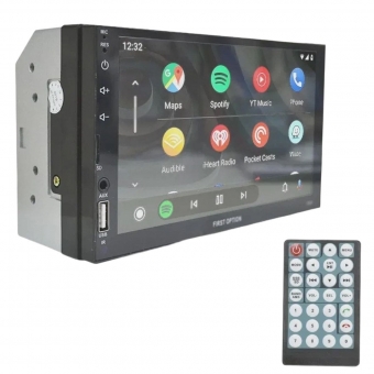 Central Multimídia 2 Din Mp5 Fiat Siena Câmera Moldura Tela Preto