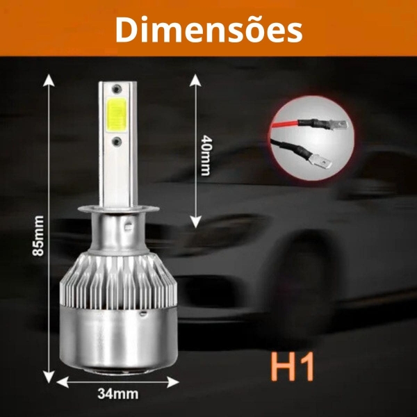 Kit Ultra Led V10 Mini 6500k 30W 12V 20000 Lúmens - H1