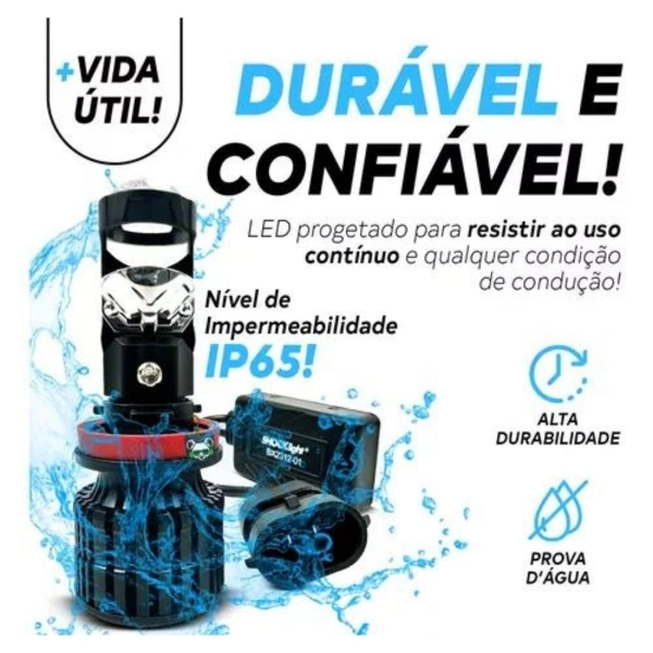 Kit Conversao Led Eliptico H11 Shockligth 6500k 12v 5000lm