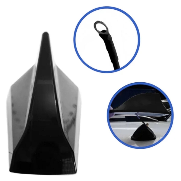 Antena Teto Shark Preto Brilhante Receptiva AN074