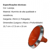 Kit 2 Corneta Cone Curto Rosca Bocal Alumínio Laranja 14-25 Som