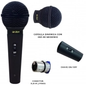 Kit Microfone Dinâmico Leson SM-58 P4 BK Preto Fosco 3 unidades