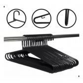 Kit 12 Cabides Preto 6mm Adulto Reforçado Para Roupas