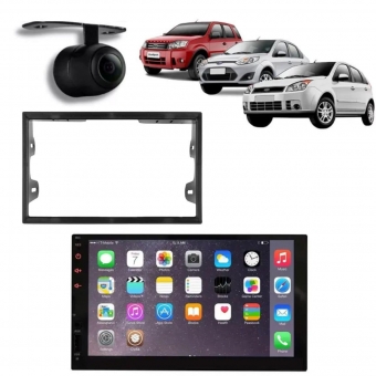 Central Multimídia 2 Din Mp5 Ecosport Câmera Moldura Tela