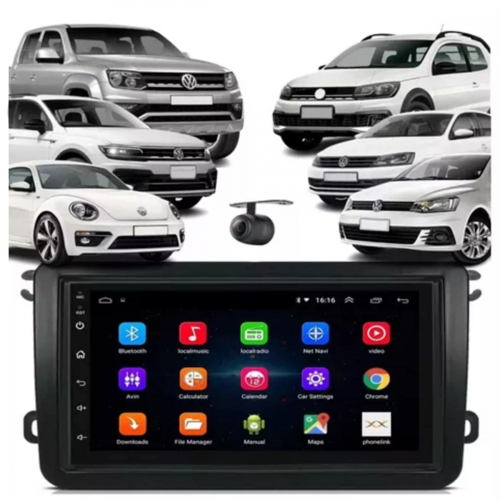 Central Multimídia Android Jetta 2007/17 Câmera Ré Bluetooth Espelha