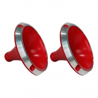 Kit 2 Corneta Cone Curto Rosca Bocal Alumínio Vermelha 11-25 Som