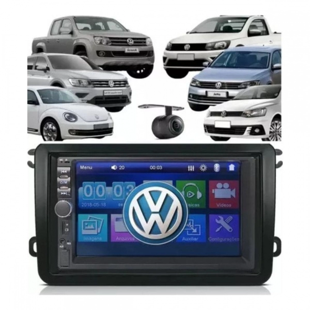 Central Multimídia Jetta 2007/17 Câmera Moldura Bt Usb Espelha