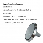 Corneta Cone Curto Rosca Bocal Alumínio Branca HL 14-25 Som