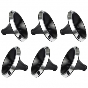 Kit 6 Corneta Cone Curto Rosca Bocal Alumínio Preta 14-25 Som