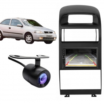 Central Multimídia 2 Din Mp5 Astra Câmera Moldura PT Ar ANL/DIG