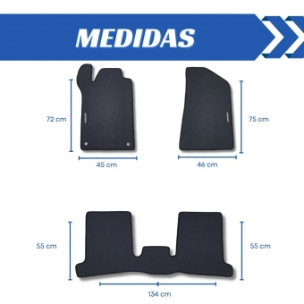 Kit Tapete Emborrachado Saveiro 2013 em Diante 3 Peças