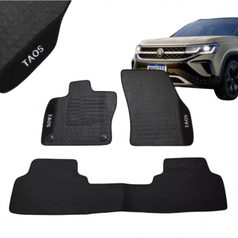 Kit Tapete Emborrachado VW Taos 2021 Em Diante 3 Peças