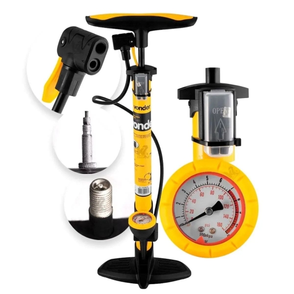 Bomba Encher Pneu Ar Manual Para Carro Moto Bicicleta Vonder