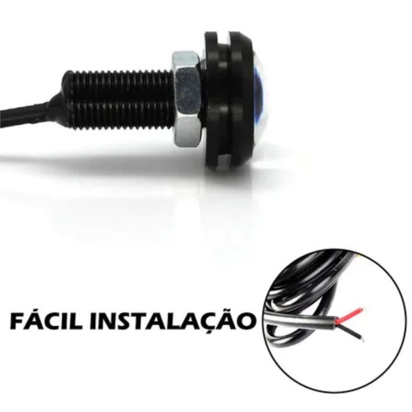 Mini Led 22mm Grade Camionete Luz  Amarelo Ambar Olho Águia