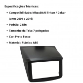 Central Multimídia 2 Din Mp5 Mitsubishi Triton Câmera Moldura
