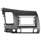 Central Multimidia Android Auto New Civic Moldura + Câm Cinza