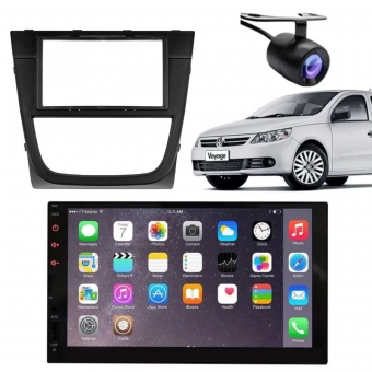 Central Multimídia 2 Din Mp5 Saveiro G5 Câmera Moldura Tela PT