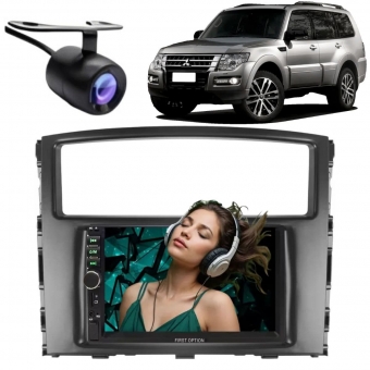 Central Multimídia 2 Din Mp5 Mitsubishi Pajero Câmera Moldura