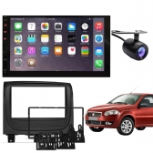 Central Multimídia 2 Din Mp5 Palio Way Câmera Moldura Tela Preto
