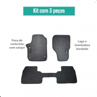 Tapete De Borracha Amarok 2010 Até 2025 3 Peças