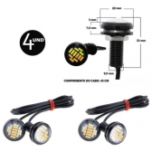Kit 4 Mini Led Grade Camionete Luz  Amarelo Ambar Olho Águia
