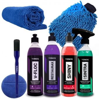 Kit Lavagem Automotiva Restauração Brilho Shiny V-floc