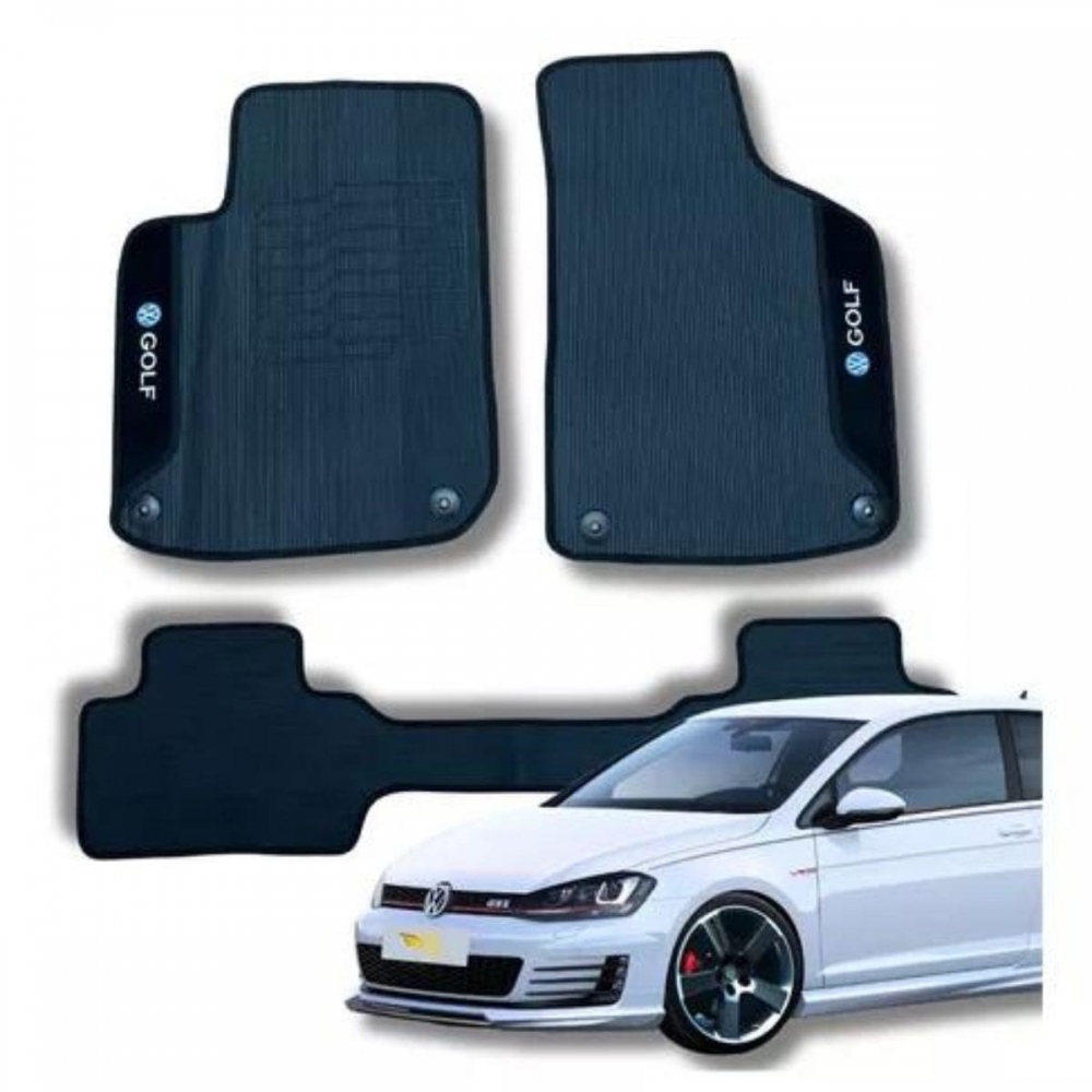 Kit Tapete Emborrachado Golf 1999 até 2011 3 Peças