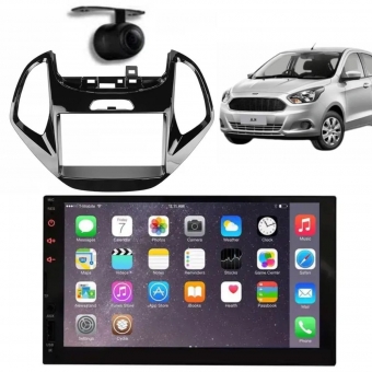Central Multimídia 2 Din Mp5 Ford Ka Câmera Moldura Tela BP