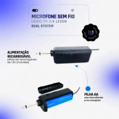 Par Microfones Sem Fio LS302 PK 2.4 Duplo Recarregavel Leson