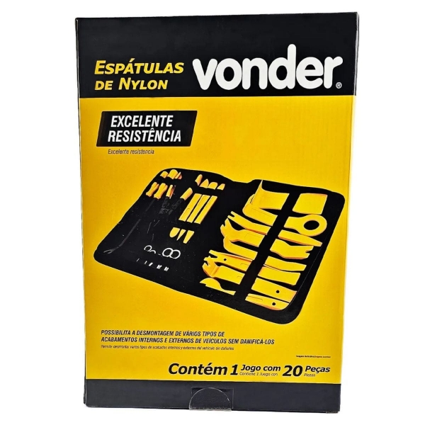 Jogo Espátulas Nylon E Chaves Som Automotivo 20 Pçs Vonder