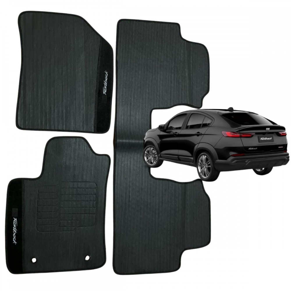 Kit Tapete Emborrachado Fiat Fastback 2023 Em Diante 3 Peças