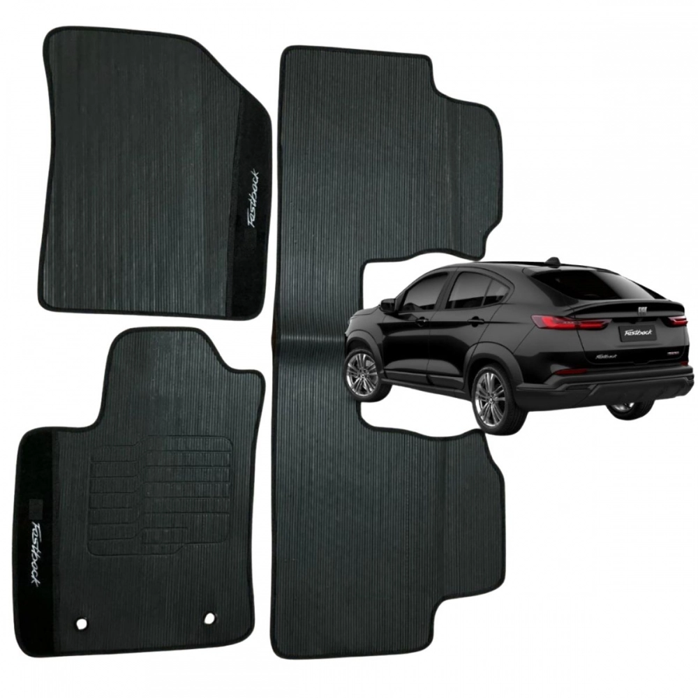 Kit Tapete Emborrachado Fiat Fastback 2023 Em Diante 3 Peças