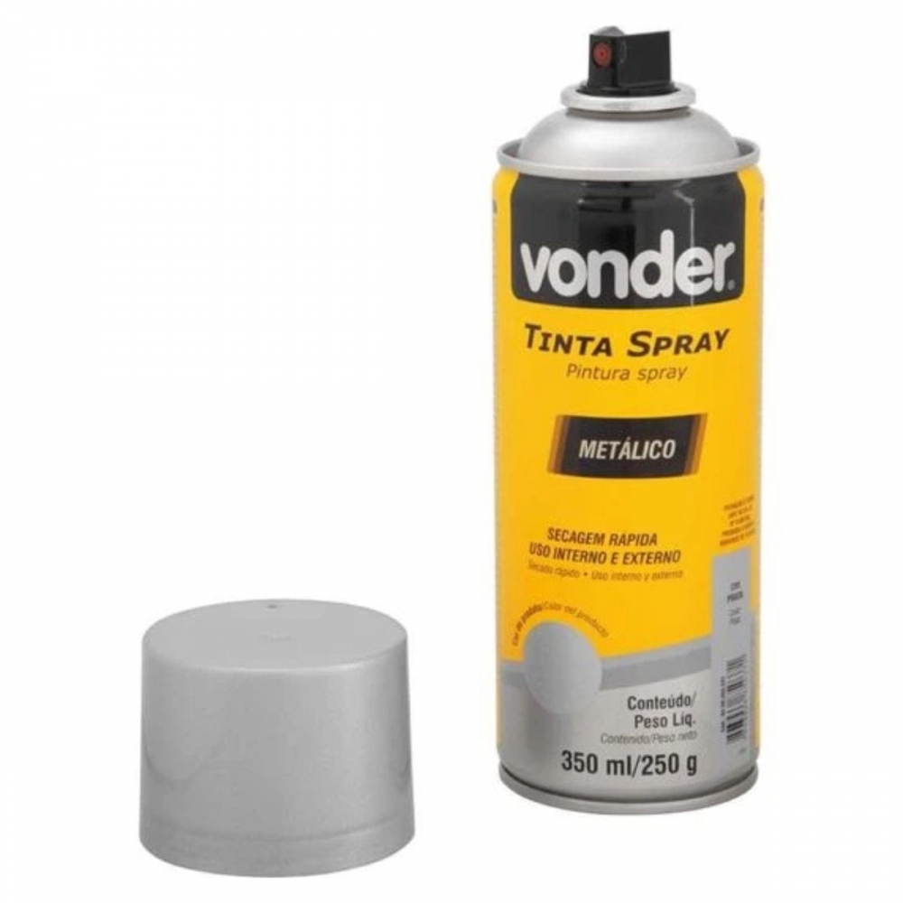 Tinta Spray Prata Metálico 350ml Uso Geral Vonder Pintura