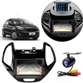 Central Multimidia Android Auto Ford KA Moldura + Câm BP