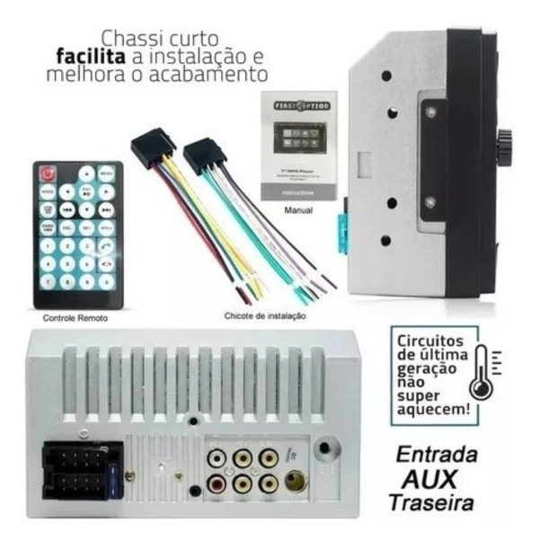 Central Multimídia 2 Din Mp5 Fiat Siena Câmera Moldura