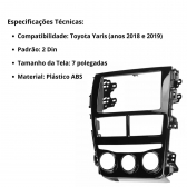 Central Multimídia 2 Din Mp5 Toyota Yaris Câmera Moldura Tela BP