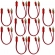 10 Cabos Rca 2 Machos Para Som Automotivo Injetado Vermelho