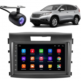 Central Multimidia Android Auto Honda CRV Moldura + Câm Preto