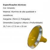 Kit 2 Corneta Cone Curto Rosca Bocal Alumínio Amarelo 14-25 Som
