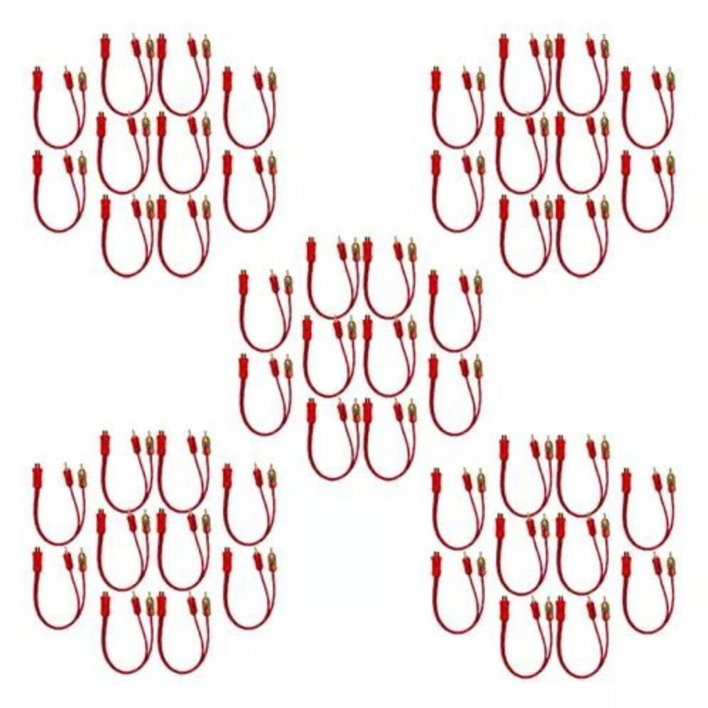 50 Cabos Y Rca 2 Macho 1 Femea Cristal Matte Vermelho