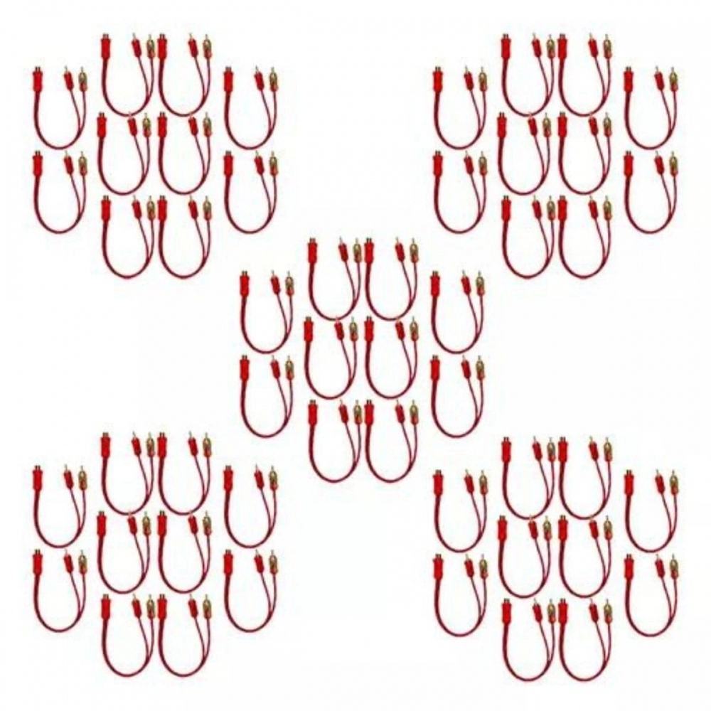 50 Cabos Y Rca 2 Macho 1 Femea Cristal Matte Vermelho