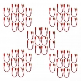 50 Cabos Y Rca 2 Macho 1 Femea Cristal Matte Vermelho