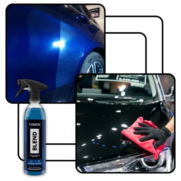 Kit Blend Spray Cera Liquida Carnauba Vonixx Toalha microfibra